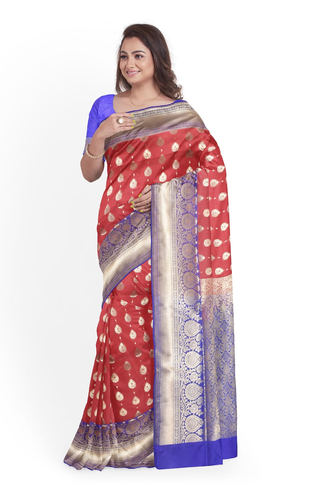 Shining Embellished Net Red Saree With Sequences Blouse  Amrutam Fab