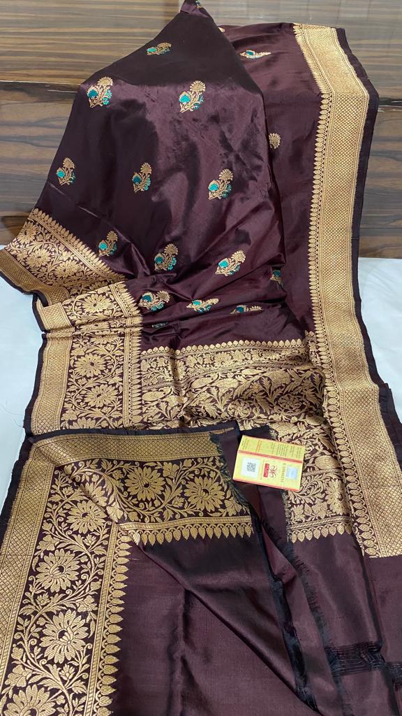 Mobe Handloom Banarasi Pure Katan Silk Kadwa Saree – Okhaistore